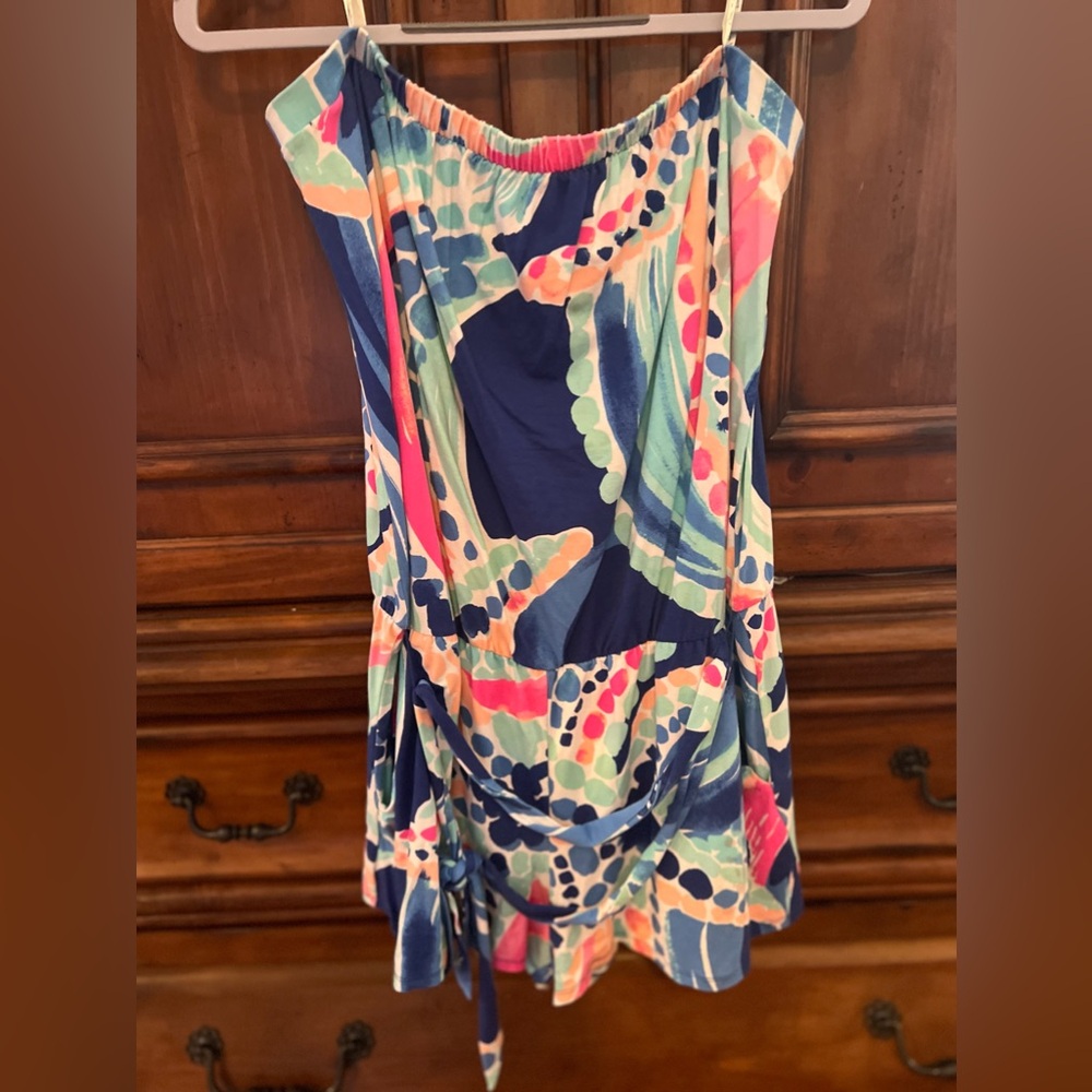 Lilly Pulitzer Romper with Toe Waist and Pockets.